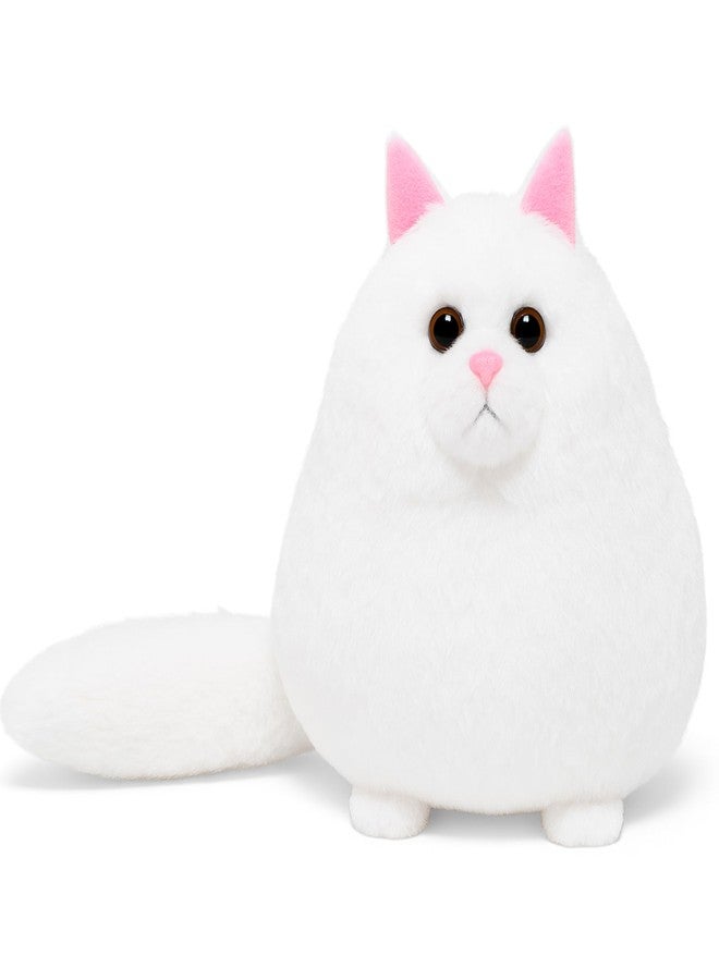 Kidology Giant Fluffy Persian Cat Plush - Ultra-Soft Stuffed Animal for Kids & Adults - Cuddly White Cat Pillow Toy - Adorable Round Kitty Plush for Gifting, Home Decor, and Snuggling - 27cm - Image 1
